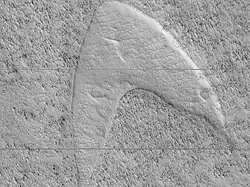 Dunes on Mars look like the Star Trek Starfleet emblem.[46][47]