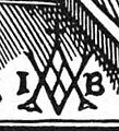 The monogram I V A B (Iodocus Van Asche Badius) in the lower part of the same printer's mark.