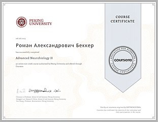 сертификат Advanced Neurobiology II