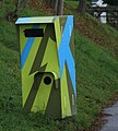 Dazzle camouflaged speed camera in Loipersdorf, Austria