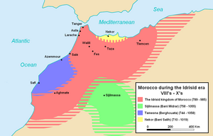 Extent of Shia rule under the Idrisids