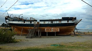 Vista de la réplica del HMS Beagle en febrero de 2016