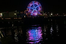 Ferris wheel light show at night, 2009.