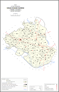 Map showing Pahuri (#648) in Sareni CD block