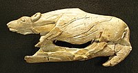 Creeping Hyena, c. 12,000 to 17,000 years ago, mammoth ivory, found in La Madeleine