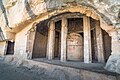 Remains of the circular rock-hewn circular Chaitya with columns, Tulja Caves