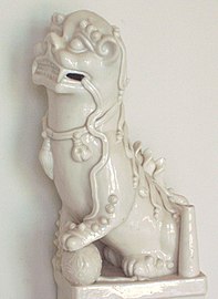 Qilin white porcelain sculpture