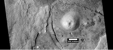 Possible mud volcano, as seen by HiRISE under HiWish program. The location is Mare Acidalium quadrangle.