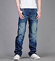 Blue jeans, made of denim coloured with indigo dye, patented by Levi Strauss in 1873, became an essential part of the wardrobe of young people beginning in the 1950s.