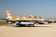 An F-16D Barak two-seater of 109 Squadron "The Valley" at Ramat David Airbase in May 2017