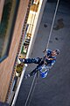 Rope Access technician painting a building