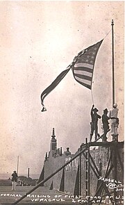 American Marines raising the US flag over Veracruz