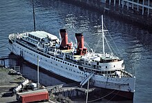 SS Princess Patricia at the CP Rail dock just west of Canada Place in September 1984.