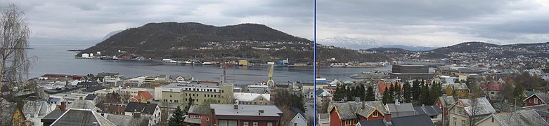 Northeastern part of Harstad seen from Eineberget; 4 May 2008