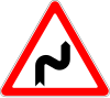 Double curve, first to the right