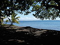 Black sand beach, Tahiti