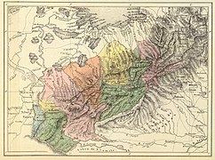 Mapa de la provincia de Mérida (hoy estados Mérida y Táchira) en 1840, que contiene el trazado en la parte central del límite.