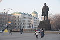 Lenin Square in 2010 with Lenin's monument and Donbass Palace