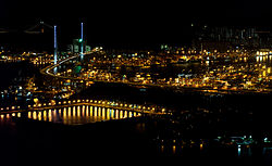 Night view of Kwai Tsing Container Terminals in the Kwai Tsing District