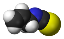 Space-filling model of allyl isothiocyanate