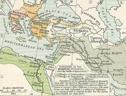 Western Asia and the Eastern Mediterranean following the Fourth War of the Diadochi in 301 BCE. Media Atropatene, off to the immediate south-west of the Caspian Sea, had declared independence by then. The rest, and greater part, of Media lies to the immediate south and remained a Seleucid governate.