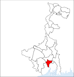 Location of Howrah district in West Bengal