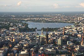 View over Hamburg and the Alster