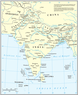 Location of South Asia