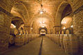 A view of the wine cellar.