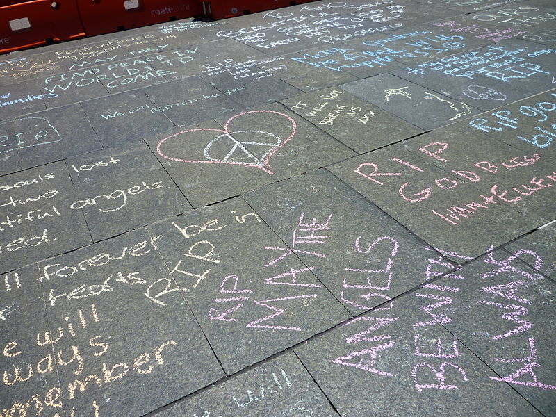 File:Chalk messages, Martin Place.JPG