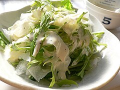 Japanese mizuna & daikon salad