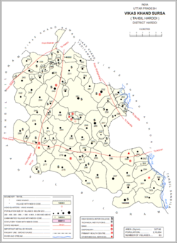 Map showing Sursa (#263) in Sursa CD block