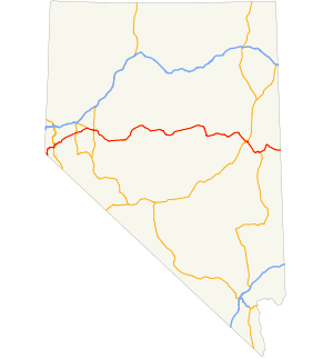 US 50 runs across the center of the state, between the two interstate highways, marked in blue.