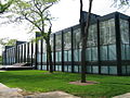 S.R. Crown Hall on the campus of the Illinois Institute of Technology is a National Historic Landmark