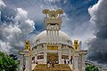 Shanti stupa with lion statues