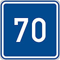 Recommended speed (70 km/h)