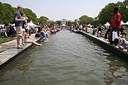 Visitors at the fountain on McKeldin Mall, 2008