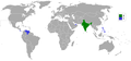 Map of countries and territories that have won Mr. International.