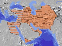 Sassanian Empire 621 A.D. (Syria, Palestine, Egypt and Central Anatolia are shaded (under occupation)