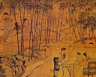 The seven worthies of the bamboo grove (Cao Wei-Jin dynasties).