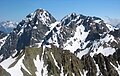 Aerial view of The Nuns Veil (left) from northeast.