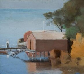 Boatshed Beaumaris, 1928, Castlemaine Art Museum