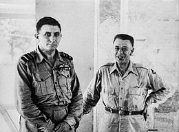 Half-length portrait of two men in tropical military uniforms