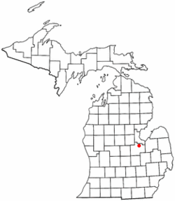 Location of Saginaw within Saginaw County, Michigan