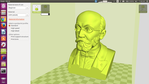 Screenshot of CURA on Ubuntu Linux of Zamenhof bust