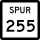 Recreational Road 255 Spur marker