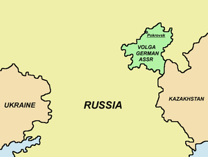 Автономная Советская Социалистическая Республика Немцев Поволжья на карте