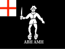 Said to be an early rendition of Roberts' second flag with Saint George's Cross in the canton.