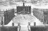 Michelangelo's redesign of the ancient Capitoline Hill included a complex spiralling pavement with a star at its centre.