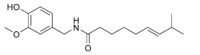 Chemical structure of capsaicin